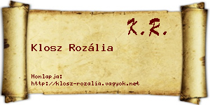 Klosz Rozália névjegykártya